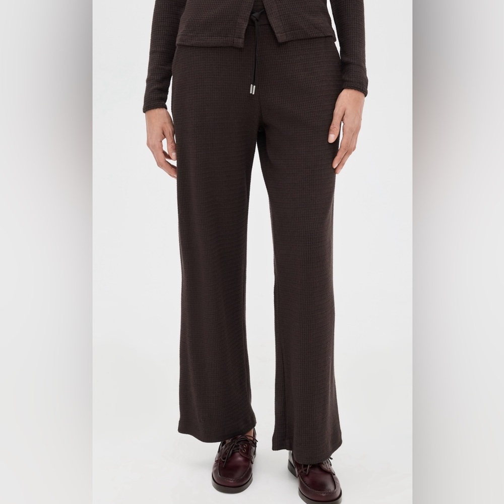 NWT Madewell Wide Leg Waffle Knit Pants Molasses Small